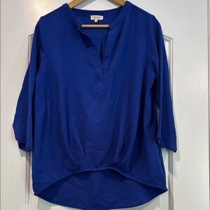 🔵 Love J Royal Blue High-Low Blouse Size Large